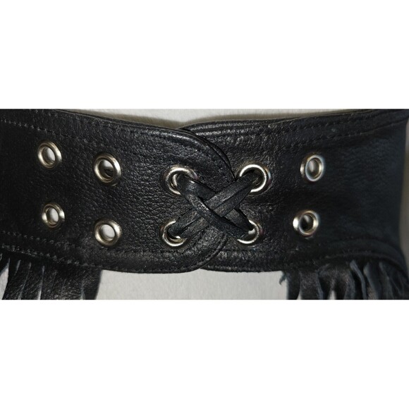 HIMALAYA MOTOR BIKE WEAR 100% Leather Chaps Size Small Zipper Motorcycle Black - Picture 7 of 11